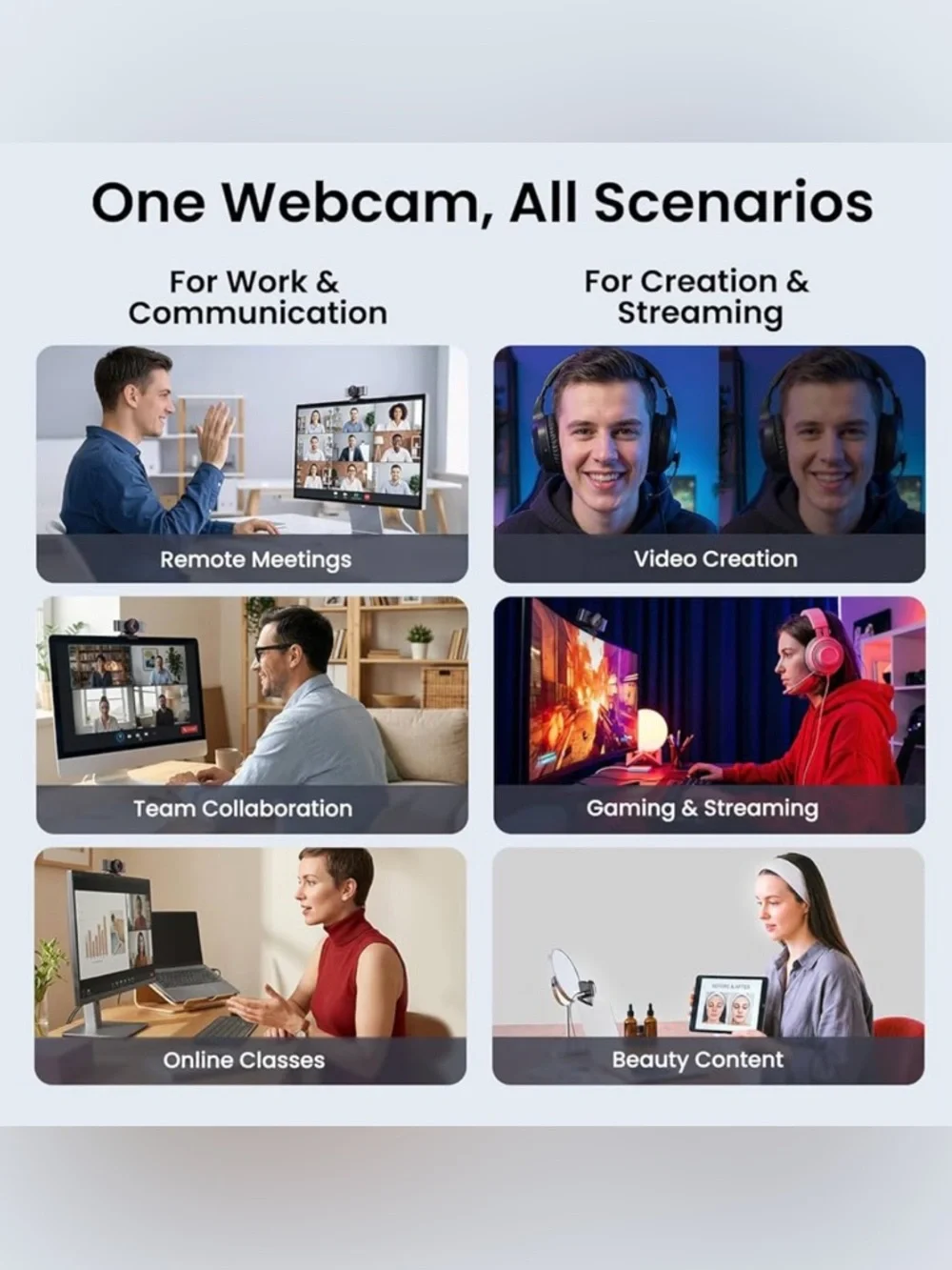 Ultra 4K Webcam w/ Autofocus, DRC, Whiteboard Mode, Privacy Cover, 2 Mics